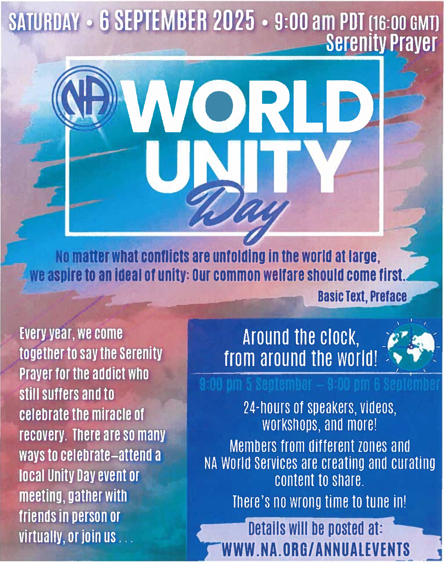 NA World Unity Day, September 6th 2025